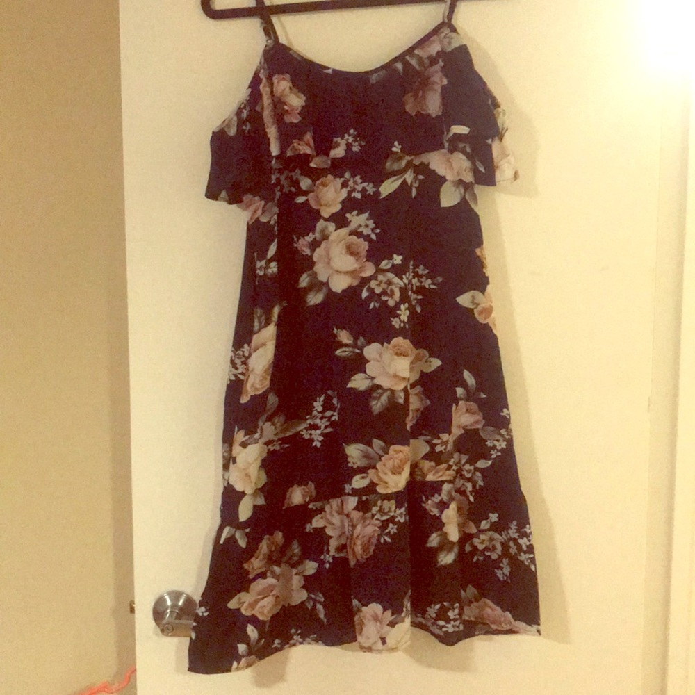 Navy Blue Floral Dress